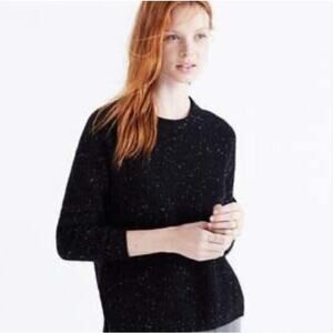 Madewell Cashmere Black Speckled Ribbed Crewneck - XS